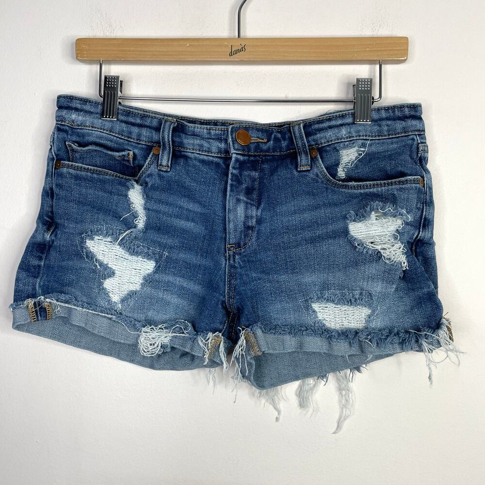 Blank NYC Tomboy Distressed Ripped Denim Jean Cutoff Cut Off denim shorts 27